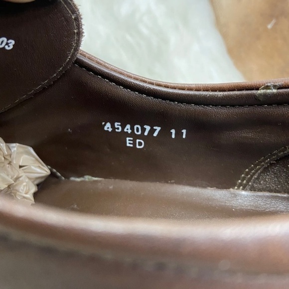 FLORSHEIM Men's Cognac Brown WASHINGTON Moc Toe Laced Leather Oxfords US 8.5 D - Picture 6 of 7